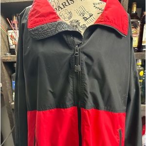 Rain jacket red and black